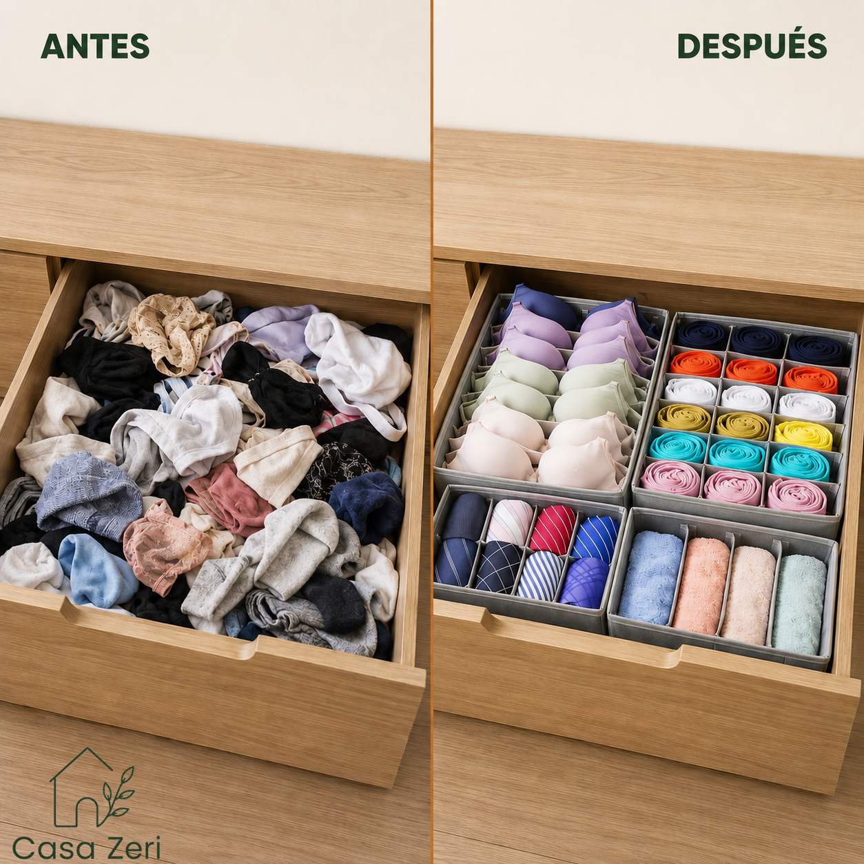 Organizador de ropa en caj&oacute;n